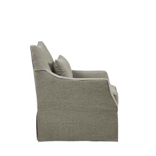 Beige Swivel Accent Armchair with Lumbar Pillow L850092