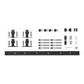 Black Solid Steel Mini Sliding Rolling Barn Door Hardware Kit N5246