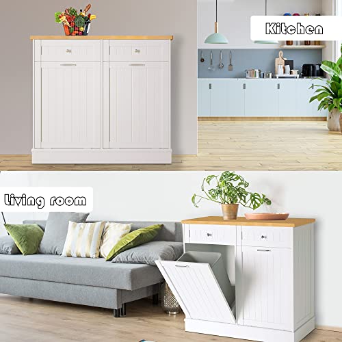 White Tilt Out Trash Cabinet 10 Gallon K153873