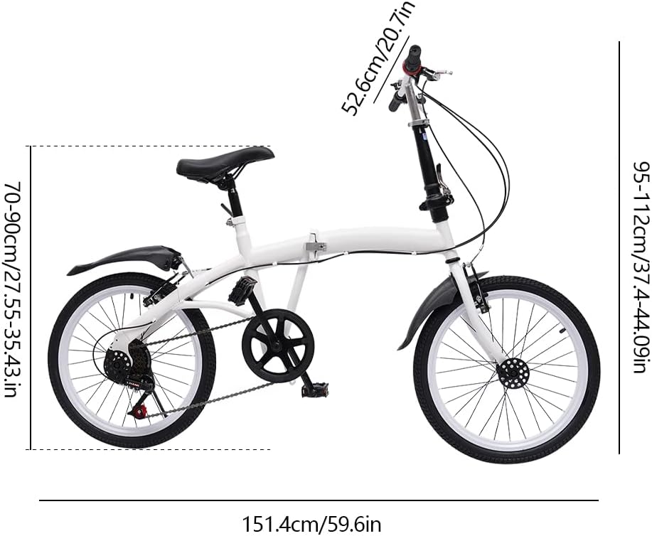 20" 7 Speed Folding Bike Carbon Steel M397