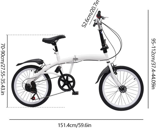 20" 7 Speed Folding Bike Carbon Steel M397