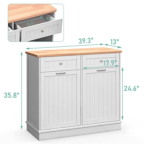 White Tilt Out Trash Cabinet 10 Gallon K153873
