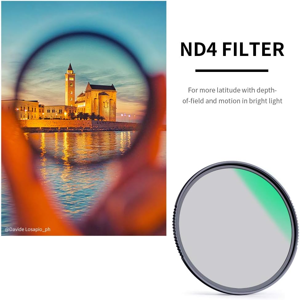 77mm Fixed ND Lens Filter Kit, ND4 ND8 ND64 ND1000 Filter Set with 4-Filter Pouch Y664362