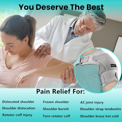 Adjustable Shoulder Brace Wrap (Gray, Small) E8734