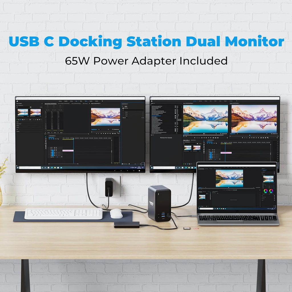 15-in-1 USB C Docking Station with Dual HDMI, VGA, USB, RJ45 F935