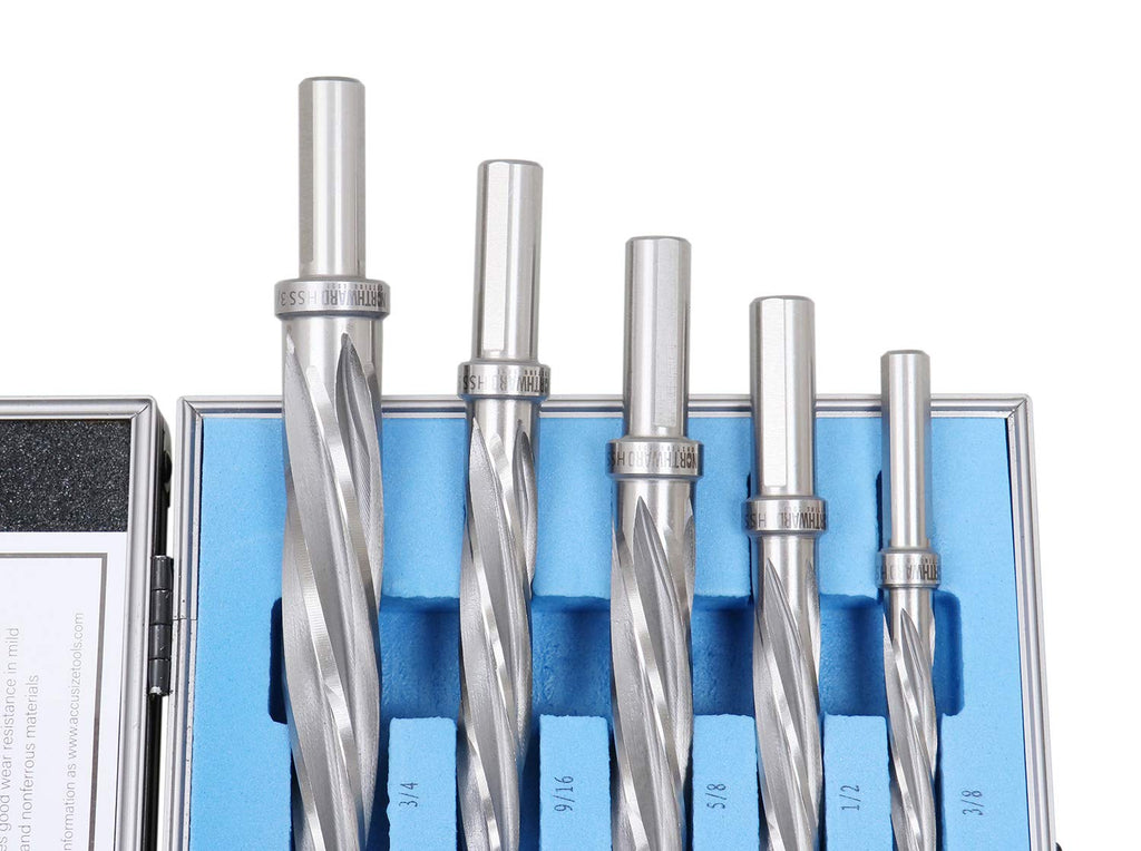 5 Pc H.S.S. Spiral Flute Car Reamer Set with Aluminum Case E61871