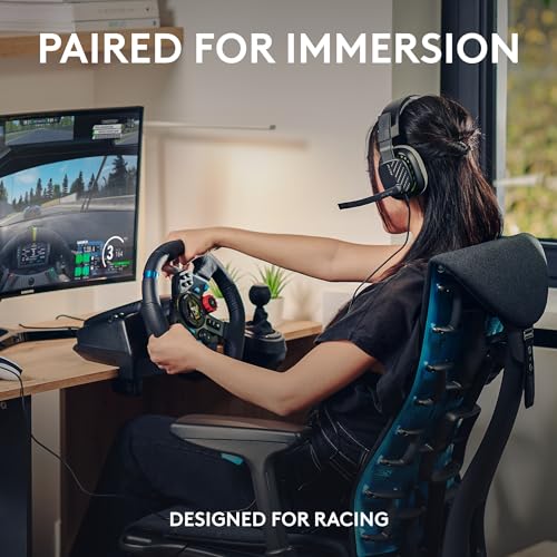 G29 Driving Force Racing Wheel and Pedals with Force Feedback and Real Leather, ASTRO A10 Gen 2 Wired Headset - Black K263148
