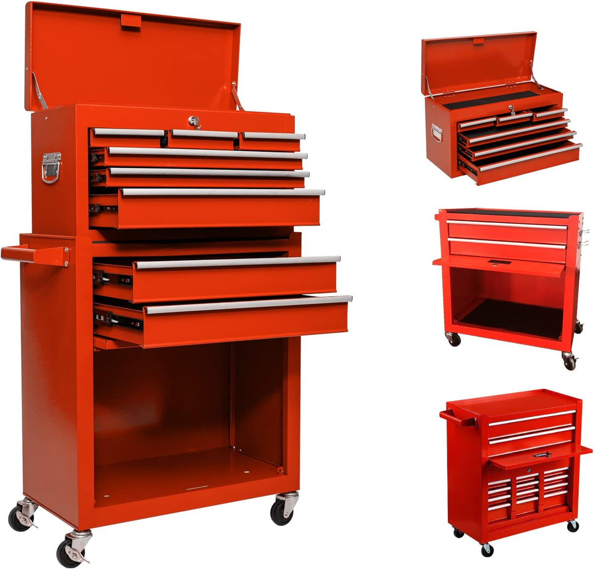 8 Drawer Rolling Tool Chest with 4 Wheels U626