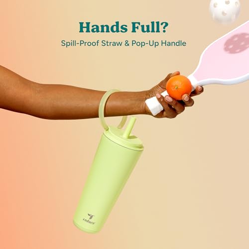 32 oz Stainless Steel Vacuum Insulated Tumbler with Flip Handle Lid Y568