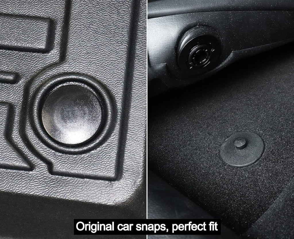 Black 2 Rows and Cargo Liner Set All-Weather Rubber Car Floor Mats K900