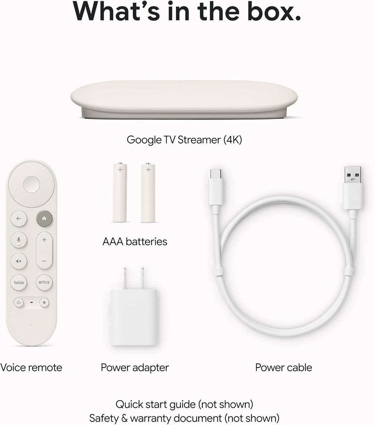 Porcelain 4K Google TV Streamer with Voice Search Remote J4217