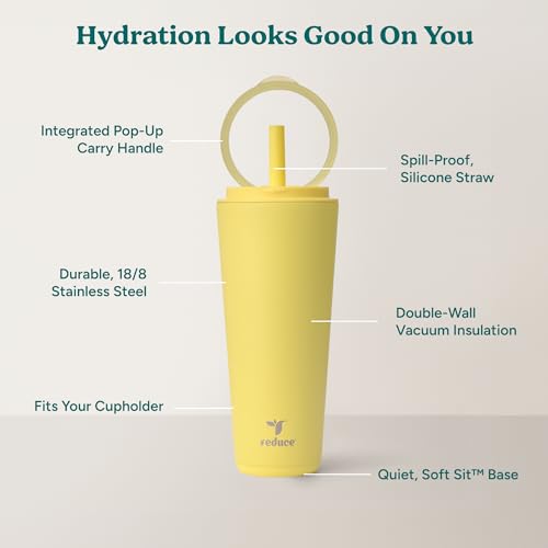 32 oz Stainless Steel Vacuum Insulated Tumbler with Flip Handle Lid Y568