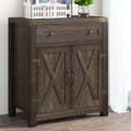 Rustic Oak Storage Cabinet with Drawer and 2 Doors U5843