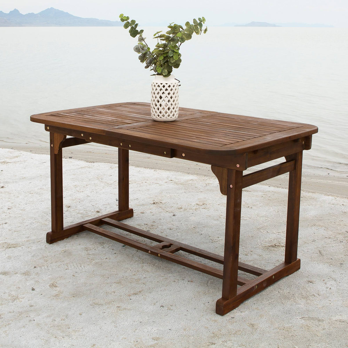 Acacia Wood Patio Butterfly Table Dark Brown M852