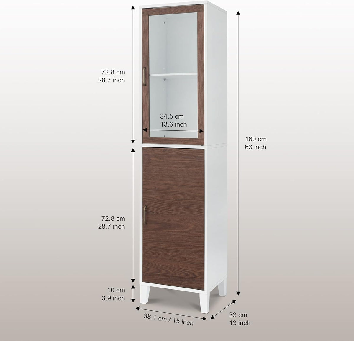 White Wood Bathroom Linen Cabinet W761