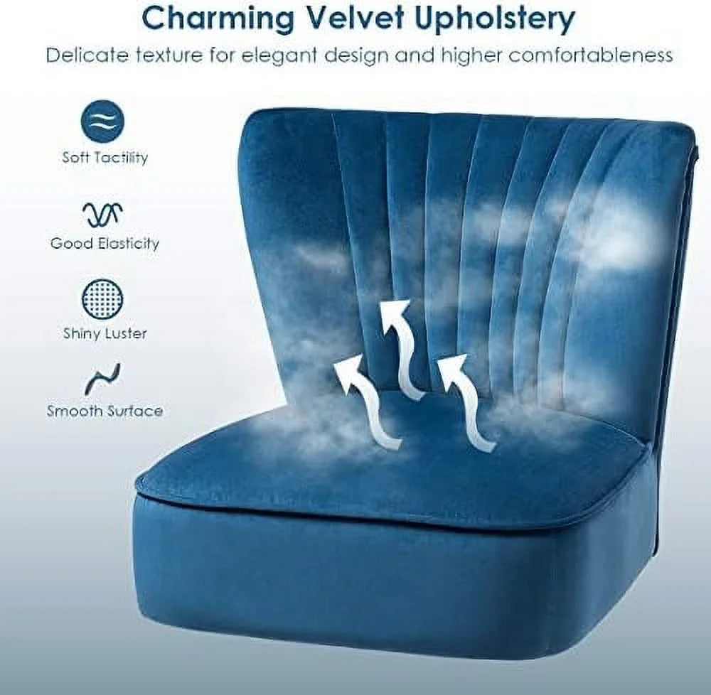 Velvet Accent Chair with Wood Legs A881