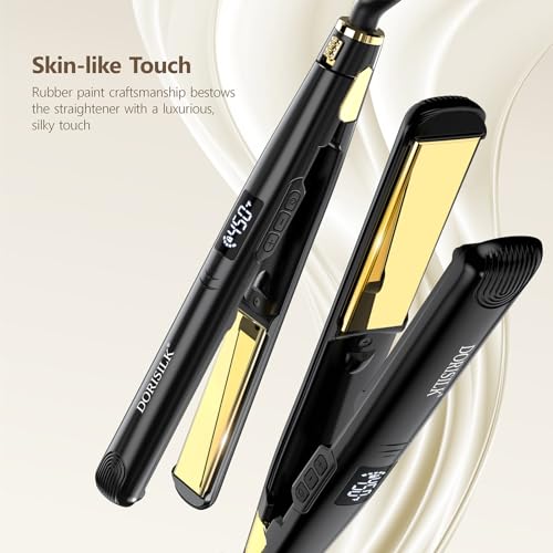 Nano Titanium Flat Iron Hair Straightener and Curler 2 in 1, 1 Inch Hair Iron Dual Voltage S238334