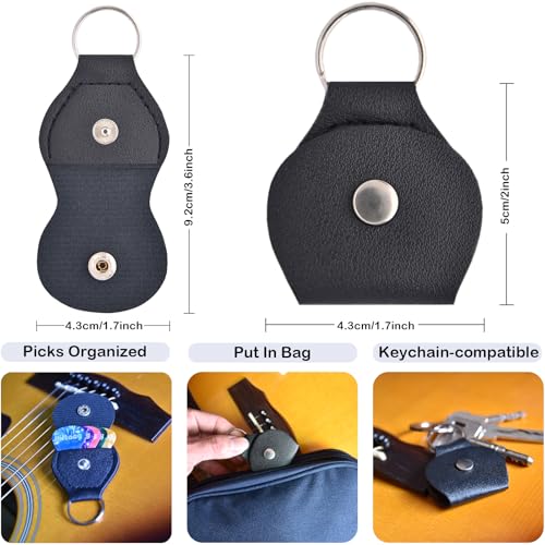 Guitar Accessories Kit with Clip On Tuner, 3 in 1 Capo, 30 Picks, Pick Holder, Leather Plectrum Pouch Keyring & Storage Case J1720