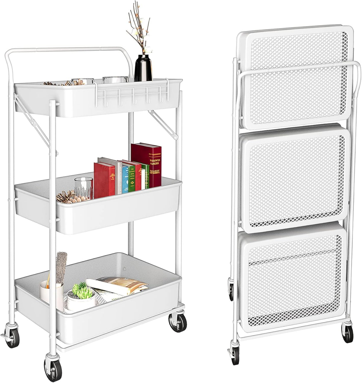 3 Tier Rolling Cart with Wheels Y106