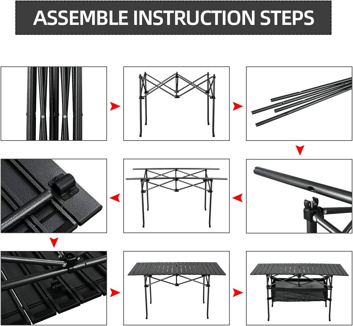 Folding Portable Camping Table with Carrying Bag H138814