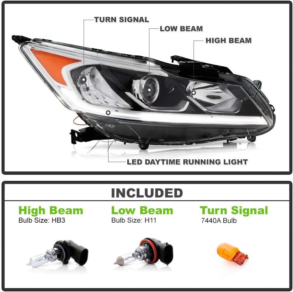 Projector Headlight Assembly Passenger Side Y140908