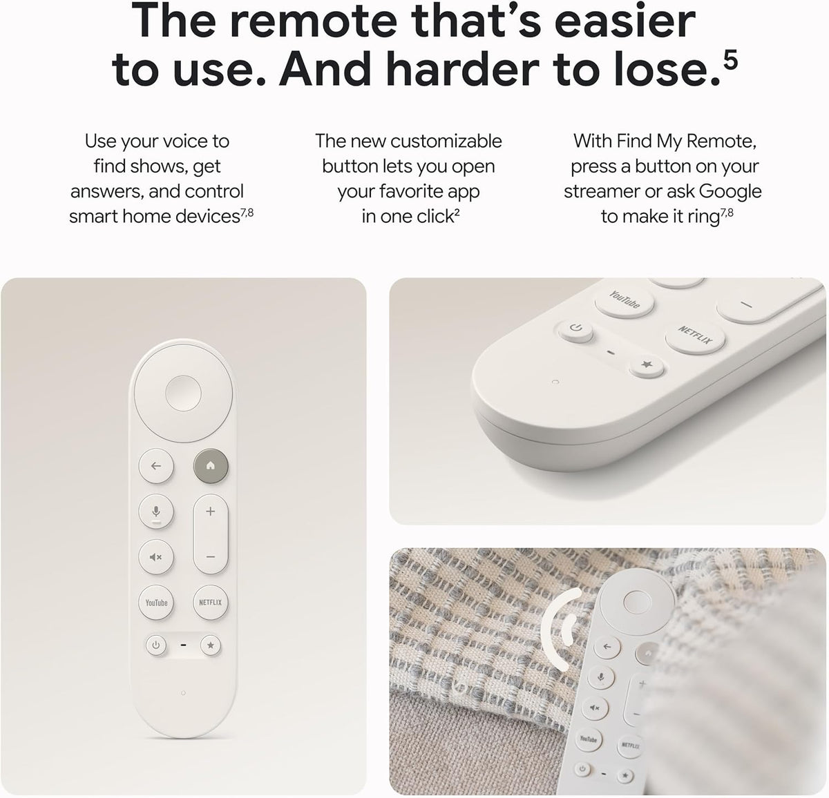 Porcelain 4K Google TV Streamer with Voice Search Remote J4217