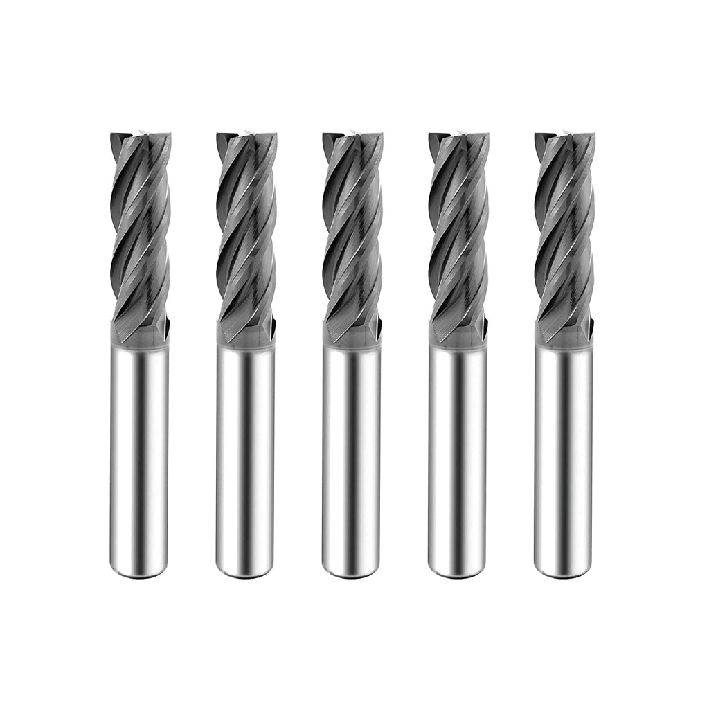 Carbide Square End Mill 4 Flute 5 Pieces 3/8 L909