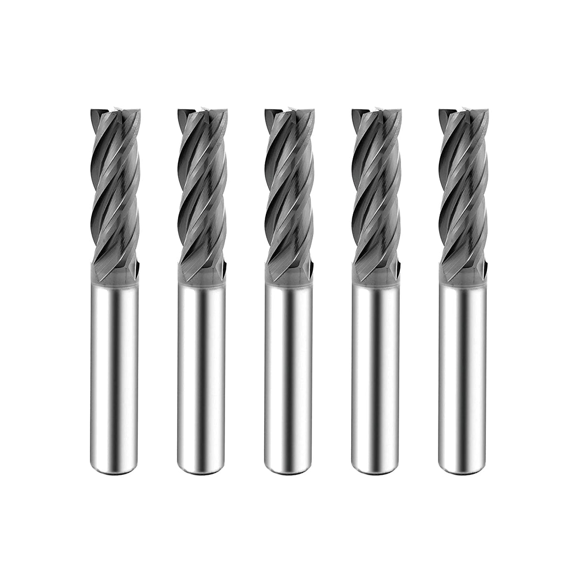 Carbide Square End Mill 4 Flute 5 Pieces 3/8 L909