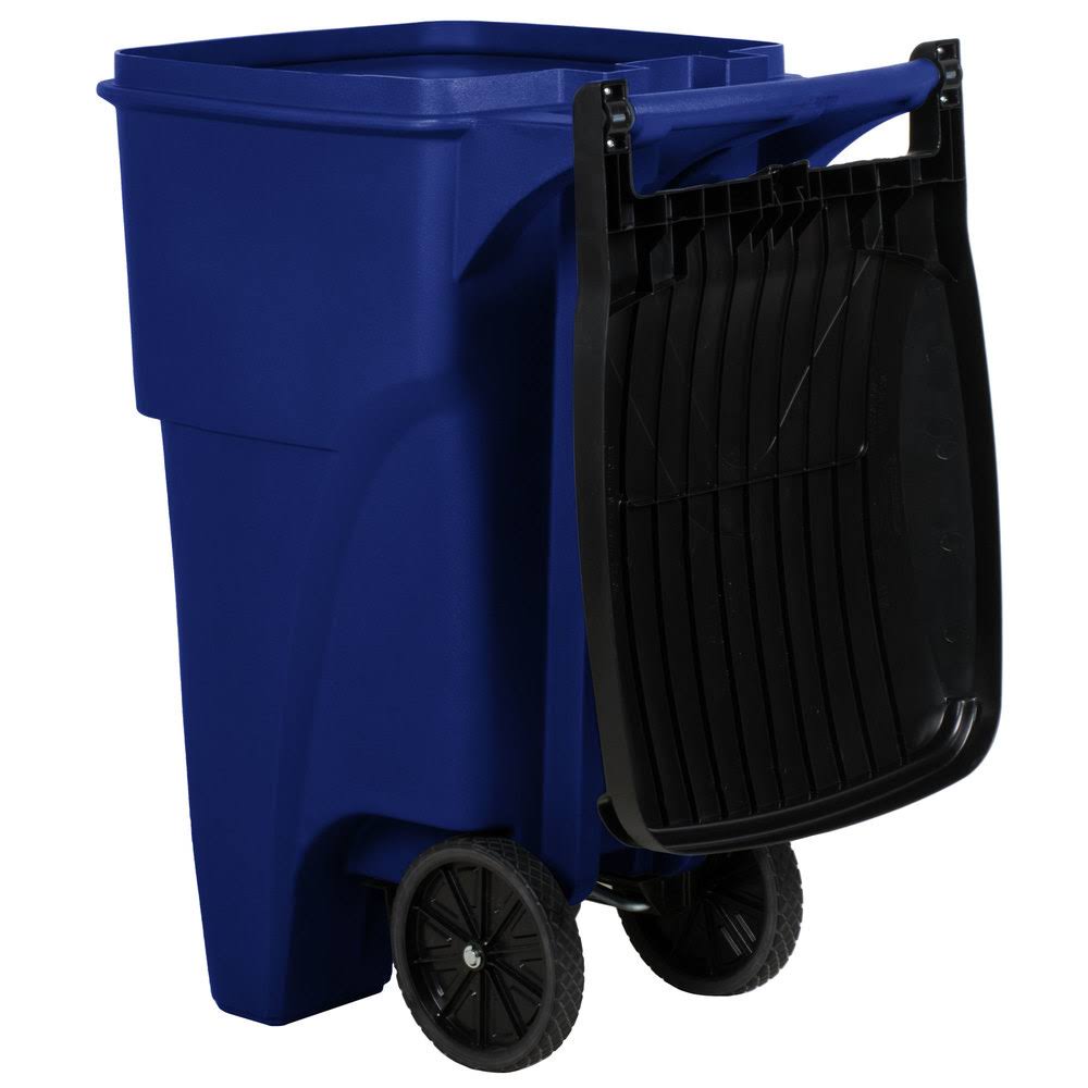 65 gal Blue Rectangular Trash Can E80902