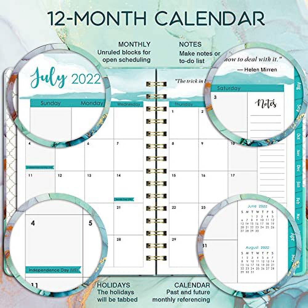 Green 6.3" x 8.4" Weekly & Monthly Planner with Twin-Wire Binding M5530