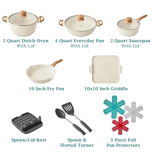 14-Piece Cast Aluminum Nonstick Cookware Set D9627