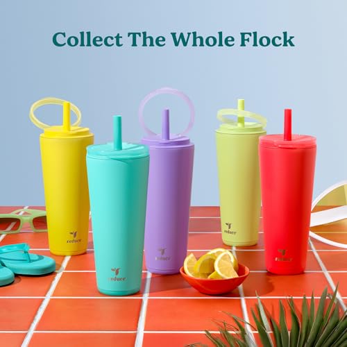 32 oz Stainless Steel Vacuum Insulated Tumbler with Flip Handle Lid Y568