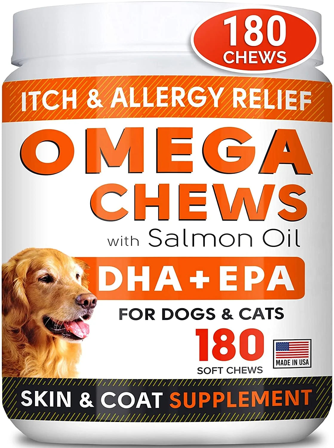 180 Chews Fish Oil Omega 3 Dog Treats L358