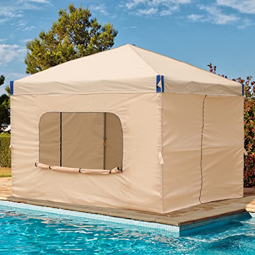 12x12 FT Pop-Up Canopy Tent with Roller Bag and Curtain, Iron Frame, 210D Oxford Fabric P6981