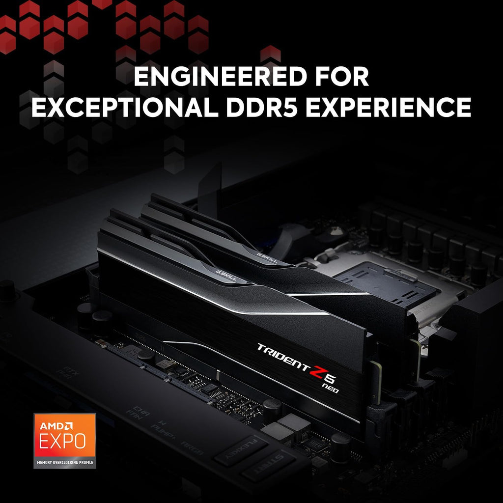 64GB (2x32GB) DDR5 6000MT/s CL30 Desktop Computer Memory UDIMM Matte Black C191