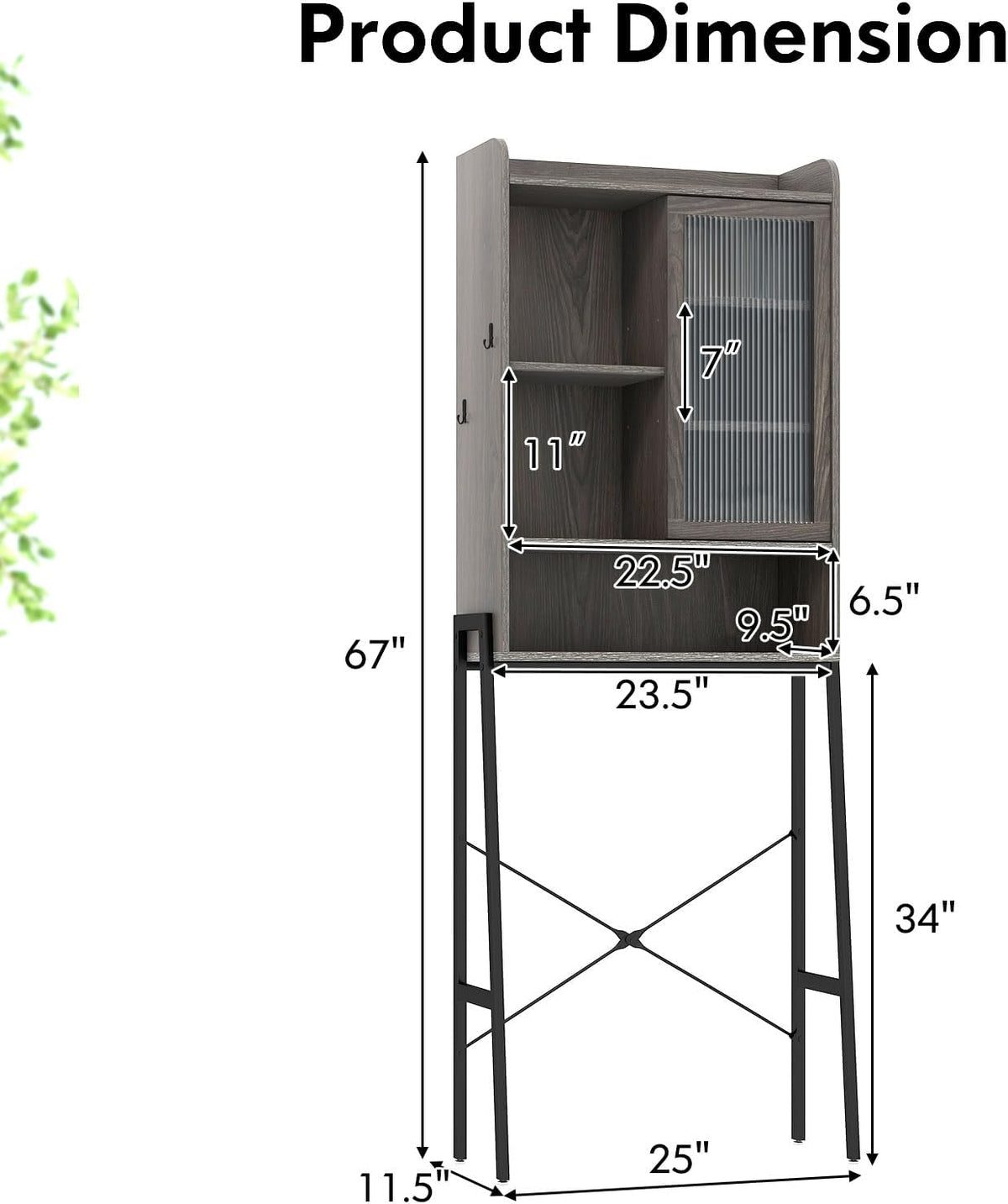 Over The Toilet Storage Cabinet with Sliding Door U32119