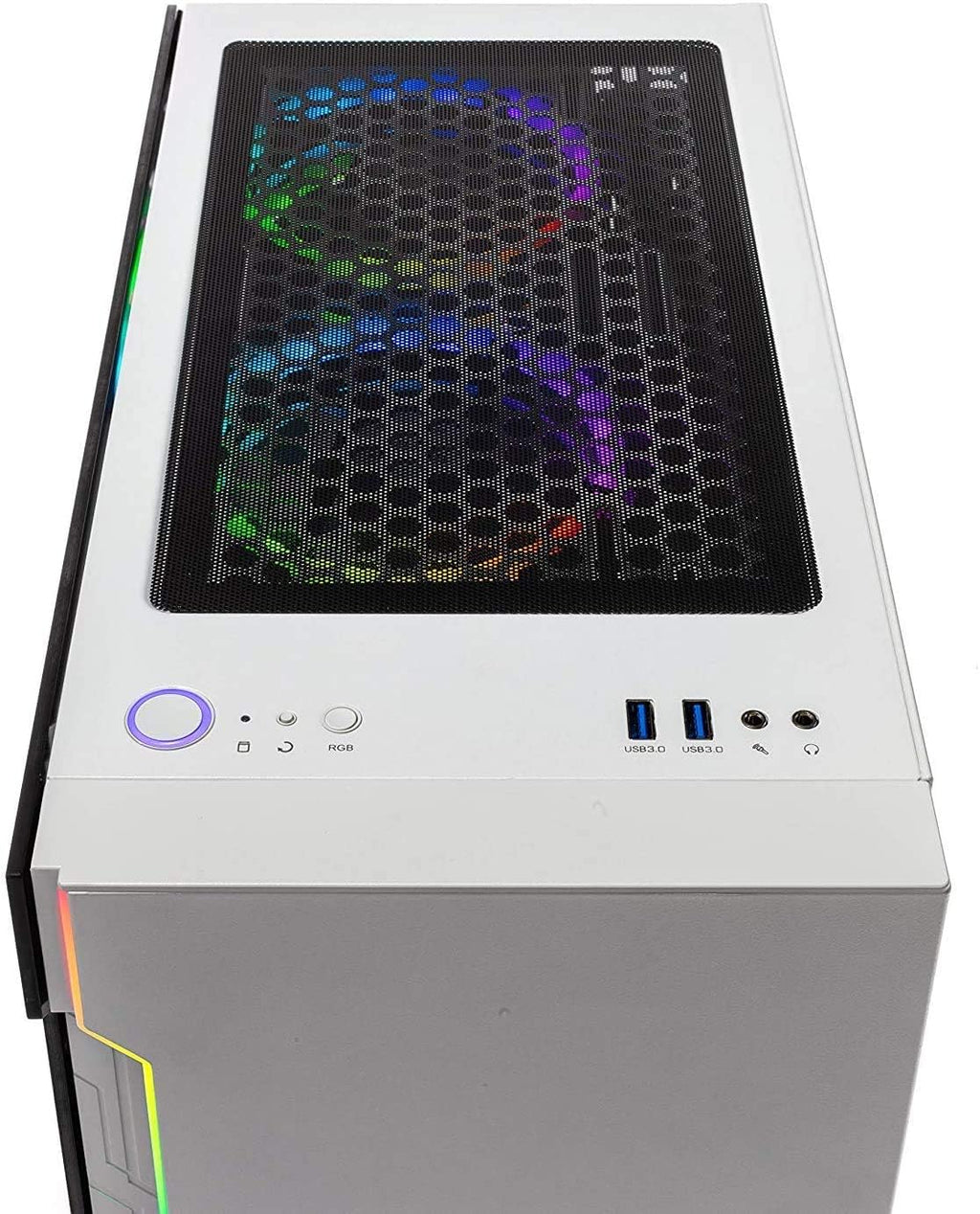 White Gaming Desktop PC with Ryzen 5 5600X, RTX 3060 Ti, 1TB NVMe SSD, 16GB DDR4 L861