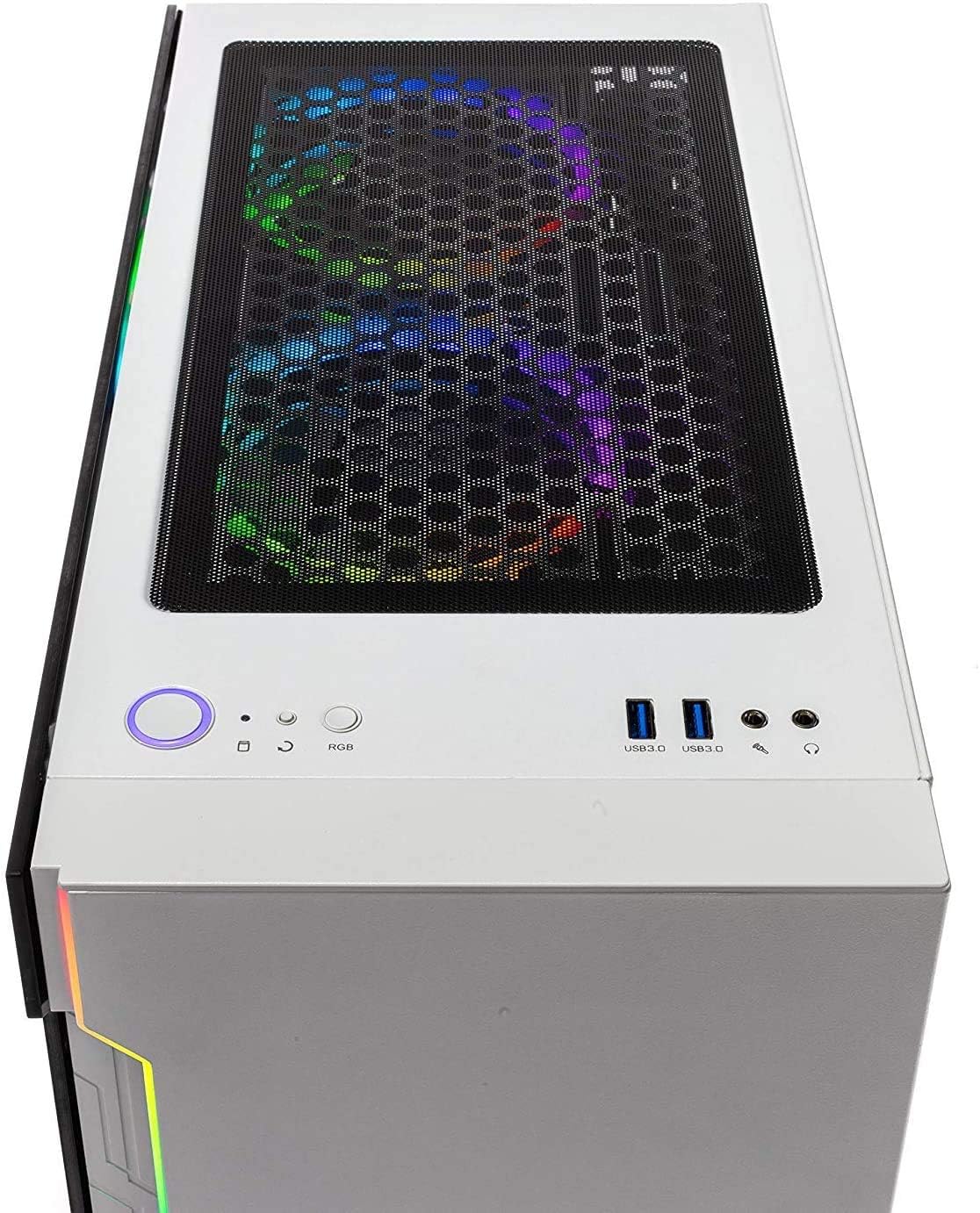 White Gaming Desktop PC with Ryzen 5 5600X, RTX 3060 Ti, 1TB NVMe SSD, 16GB DDR4 L861