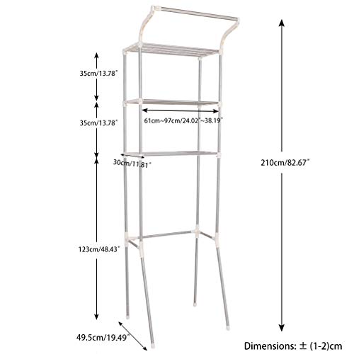 3-Tier Laundry Room Shelf with Clothes Hanging Rod W965