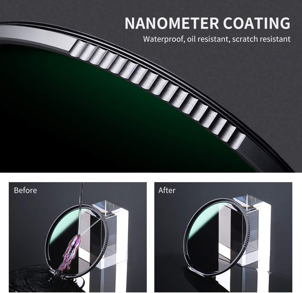 77mm Fixed ND Lens Filter Kit, ND4 ND8 ND64 ND1000 Filter Set with 4-Filter Pouch Y664362