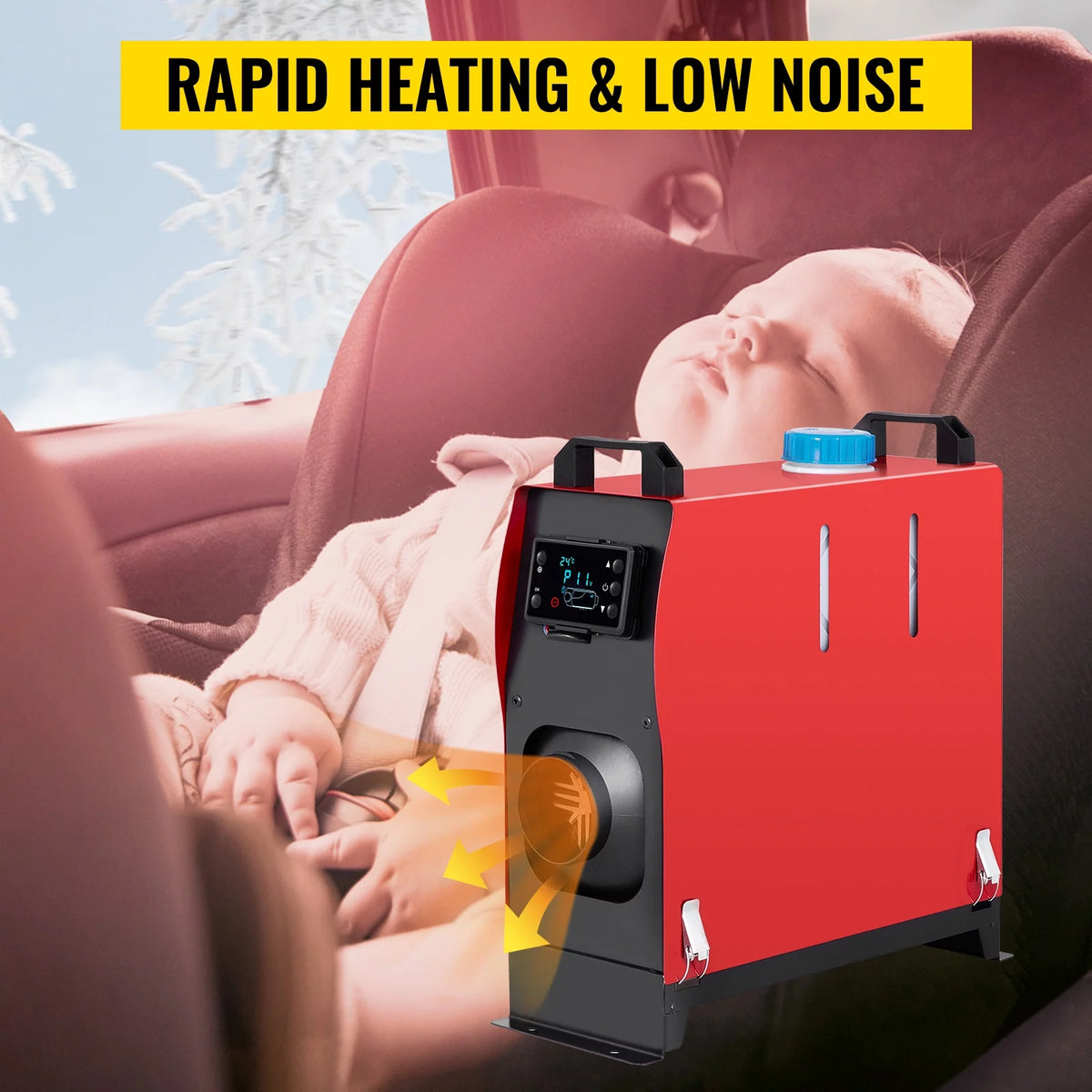 12V 5KW Diesel Air Heater with Black LCD Switch, Muffler, Wireless Control M861839