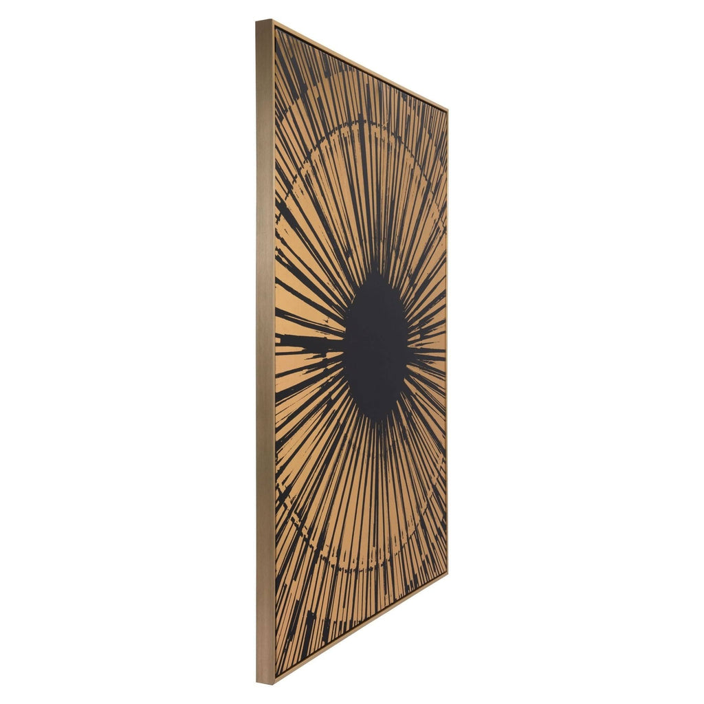 Canvas Black Gold Sunburst F5745
