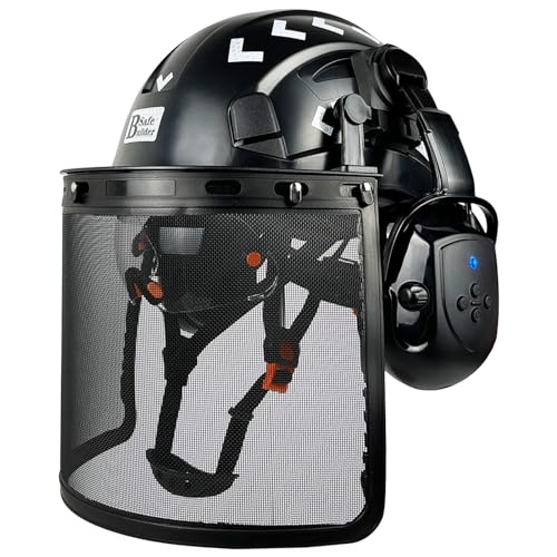 Vented Safety Helmet with Visor and Ear Muffs Y7815