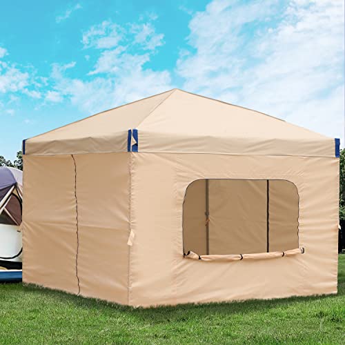 12x12 FT Pop-Up Canopy Tent with Roller Bag and Curtain, Iron Frame, 210D Oxford Fabric P6981