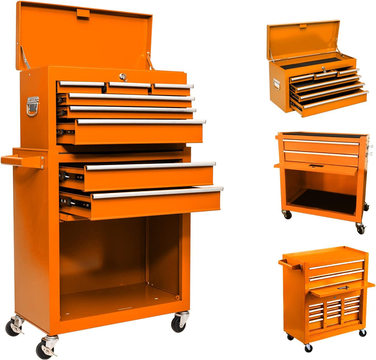 8 Drawer Rolling Tool Chest with 4 Wheels U626