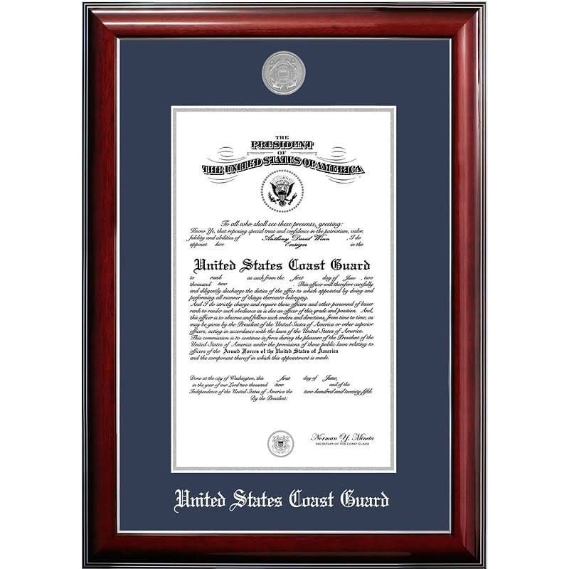 8x10 Certificate Classic Mahogany Frame with Silver Medallion A96976