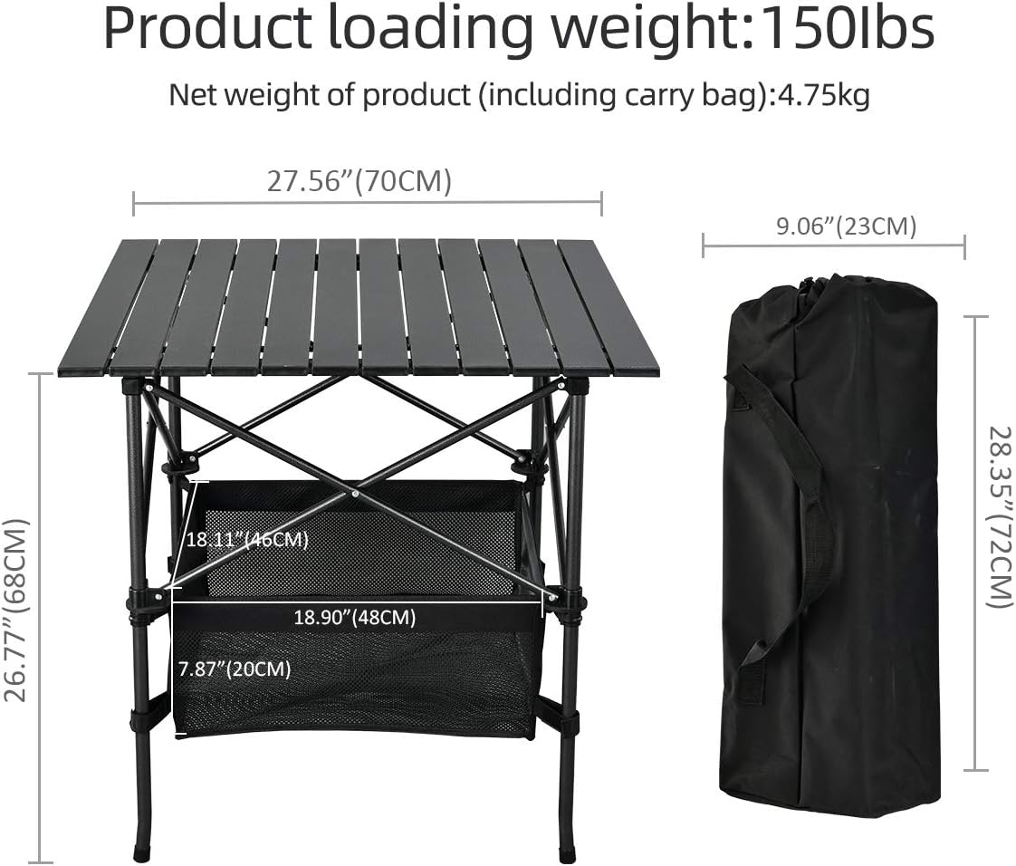 Folding Portable Camping Table with Carrying Bag H138814