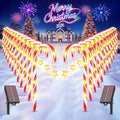 24-Pack Solar Christmas Candy Cane Lights, 144 LED O1458