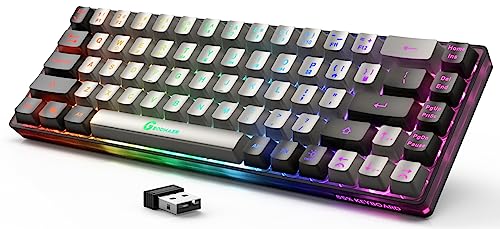 65% Wireless Gaming Keyboard, 68 Keys Ultra-Compact Anti-ghosting No-Conflict (Black-Grey) V27914