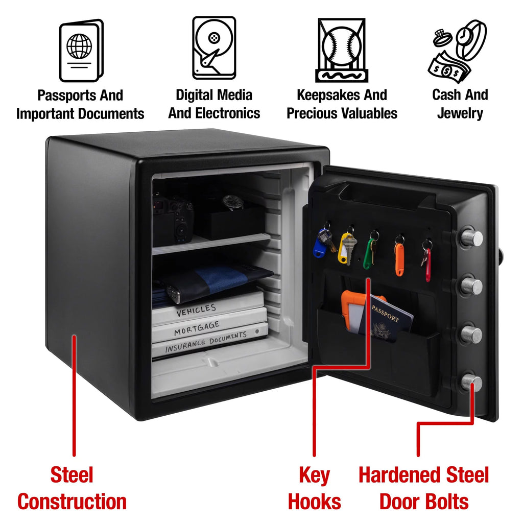 Water and Fire Resistant Safe with Digital Keypad Lock, 1.23 Cu. ft. V595399